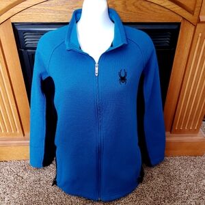 Spyder Blue Jacket Girls XL 16/18 Womens Small 6 Zip Pockets Jacket